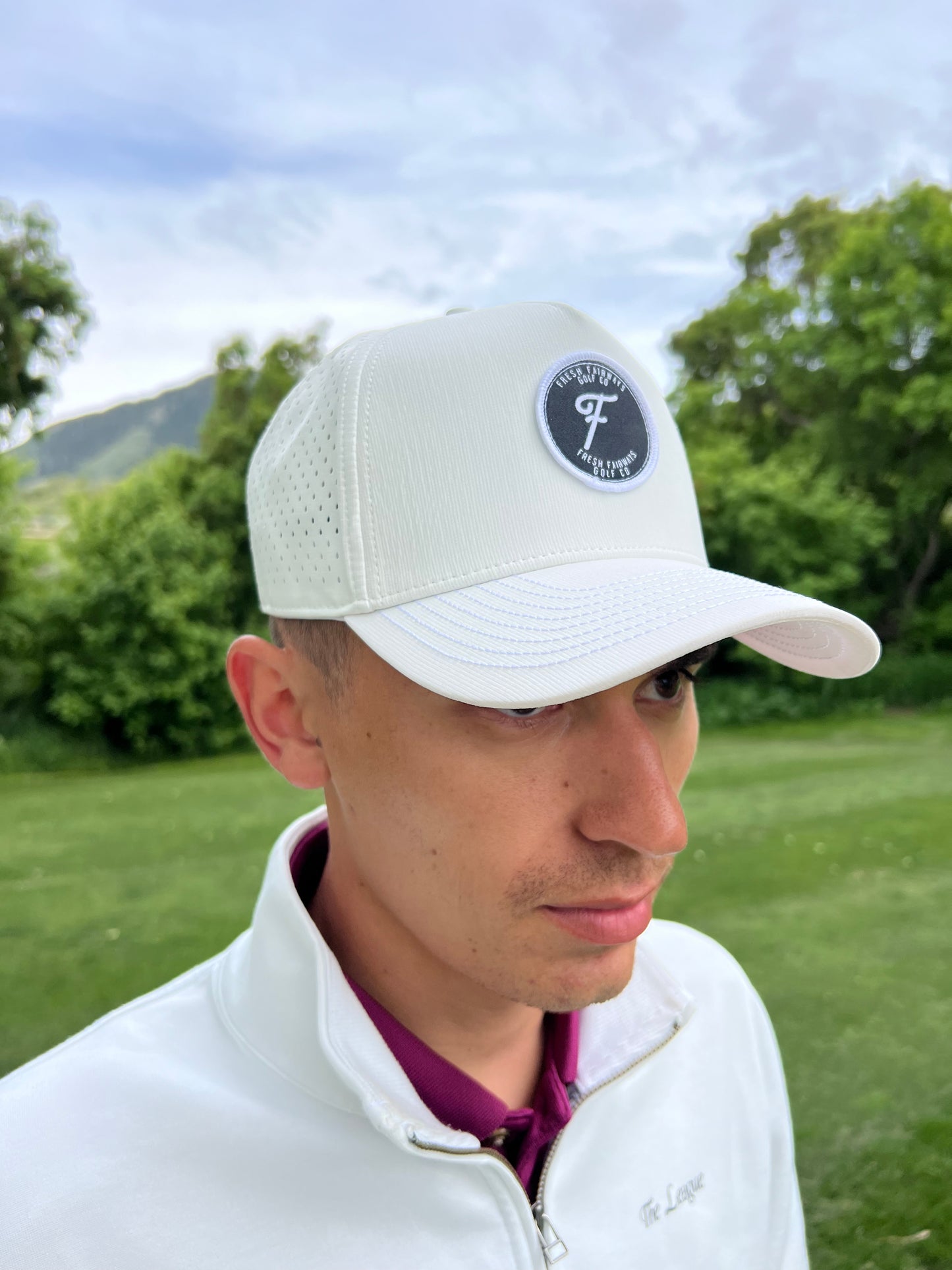 White Fresh Fairways Golf Hat